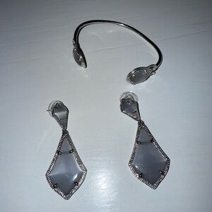 Kendra Scott Silver and Gray Jewelry Set